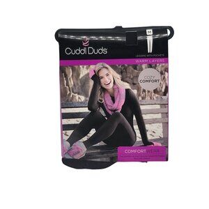 Cuddl Duds Womens Warm Layer Leggings With Pockets Black Sz Med